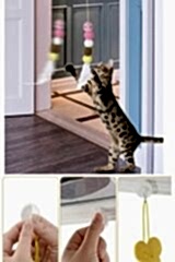 Elastik Kendinden Yapışkanlı Renkli Kedi Oyun Oltası Kedi Oyuncağı Yapışkanlı Olta Eğitim Oyuncağı