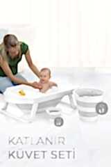 Katlanır Çocuk Küveti, Kova Ve Maşrapa Seti Gri