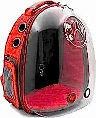 Cattie Yeni Şeffaf Taşıma Sırt Çantası Kırmızı 25x30x40 Cm