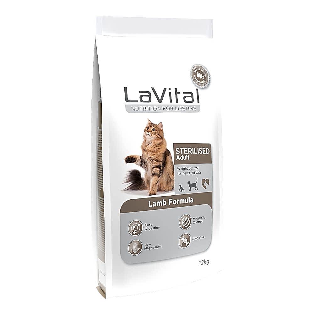 LaVital Kuzu Etli 12 kg Kısırlaştırılmış Yetişkin Kedi Maması