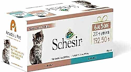 Schesir Yavru Kedi Serisi 6 Al 5 Öde 6x85 gr Konserve Yaş Mama